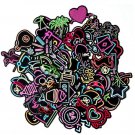 100 Bulk Stickers Neon Light For Laptop Skateboard Racing Motocross Saler