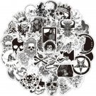 50 Pcs Gothic Stickers Pack Horror Scary Skull Stickerblack And White