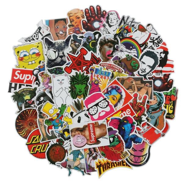 100 Cool Sticker Hypebeast Stickers Pack For Skateboard Laptop Car Fff