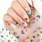 12 Sheets (Random) 3D Butterfly Nail Sticker Gold Decals Manicure