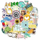 50 Pcs Pink Cute Sticker Vsco Stickers For Hydro Flask For Teens (Yellow)