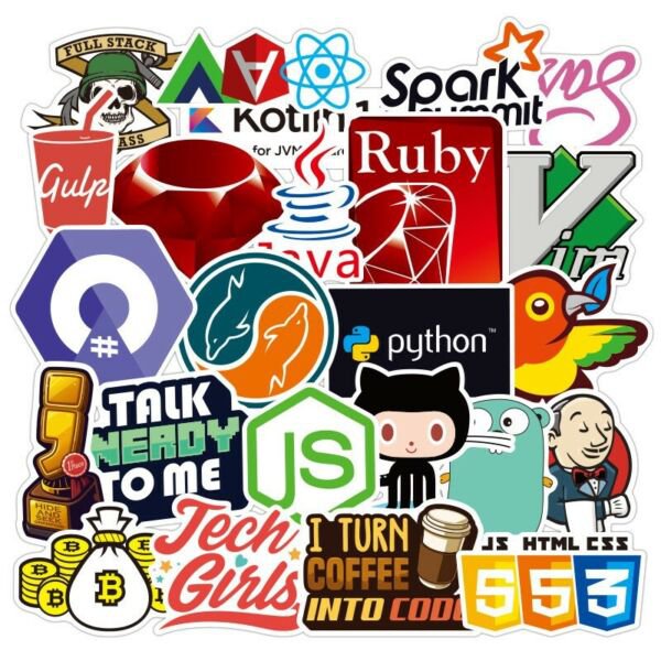 100 Pcs Sticker Developer Programmer Hacker Programming Languages Java