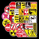 50Pcs Warning Laptop Sticker Bomb Luggage Skateboard Guitar Vinyl Decal Pack