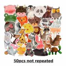 50Pcs Watercolor Animal Vinyl Stickers Bomb Laptop Skateboard Luggage Decals