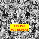120 Black White Motorcycle Sticker Bomb Graffiti Skateboard Luggage Laptop Decal