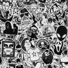 120Pcs Black White Jdm Sticker Pack Car Motorcycle Racing Motocross Helmet Decal