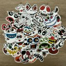 50Pcs Funny Faces Cartoon Face Doodles Themed Waterproof Sticker Pack