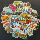 40Pcs Cartoon Cars Trucks Vehicles Automobiles Themed Waterproof Sticker Pack