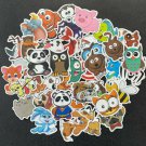 50Pcs Cute Cartoon Animals Themed Waterproof Sticker Pack