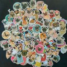 100Pcs Funny Pug Dog Puppies Pugs Themed Waterproof Sticker Pack