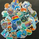 50Pcs Surfing Beach Water Surf Waves Themed Waterproof Sticker Pack
