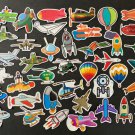50Pcs Cool Planes Spaces Themed Waterproof Sticker Pack Military Jets Rocket
