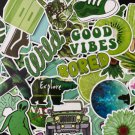 50Pcs Green Random Nature Themed Waterproof Sticker Pack Skateboard Decals