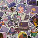 50Pcs Purple Pink Random Kids Themed Waterproof Sticker Pack Unicorn Donut Stars
