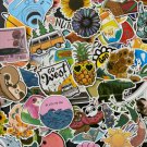 100Pcs Random Good Vibes Themed Waterproof Sticker Pack Avocado Rainbows Flowers