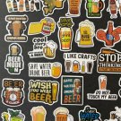 50Pcs Funny Beer Drinking Themed Waterproof Sticker Pack Craft Hops Beers Water