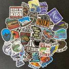 50Pcs Funny Fishing Bass Fish Themed Waterproof Sticker Pack