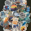 50Pcs Cool Fishing Fish Themed Waterproof Stickers Pack