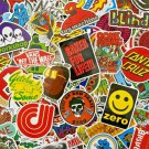 100Pcs Mixed Skateboard Brand Logos Themed Waterproof Sticker Pack Vinyl Decals
