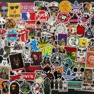 100Pcs Cool Brand Logo Skateboard Themed Waterproof Stickers Pack Vinyl Decals