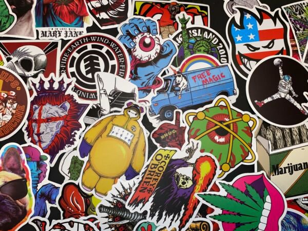 100Pcs Dope Random Skateboard Themed Waterproof Stickers Pack Luggage Decals