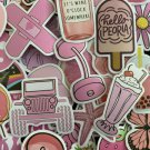 50Pcs Cool Pink Kids Random Themed Waterproof Sticker Pack Notebook Skateboards