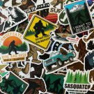 50Pcs Sasquatch Big Foot Themed Waterproof Stickers Pack Vinyl Pvc Decal Set