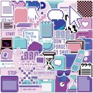 53Pcs Purple Pixel Stickers Vinyl Decals For Water Bottle Guitar Luggage Laptop