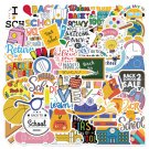 50Pcs Back To School Stickers For Notebook Guitar Laptop Luggage Phone Graffiti