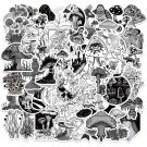 50Pcs Gothic Mushroom Stickers For Skateboard Laptop Luggage Notebook Graffiti