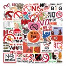 50Pcs No Smoking Vinyl Stickers For Laptop Phone Luggage Skateboard Cup Graffiti