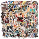 100Pcs Retro Motorcycle Girls Vinyl Stickers For Skateboard Phone Laptop Luggage