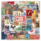 50Pcs Retro Travel Stamp Stickers For Laptop Suitcase Phone Luggage Water Bottle