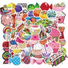 50Pcs Colorful Candy Lollipop Stickers For Guitar Phone Laptop Luggage Notebook
