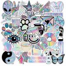 50Pcs Laser Graffiti Stickers Vinyl Decals Guitar Phone Cup Laptop Luggage Wall