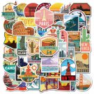 50Pcs Retro Travelling City Landmark Stickers For Car Motorcycle Laptop Luggage