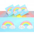 Pastel Rainbow Tablecloth For Rainbow Baby Shower Decorations (54X108" 3 Pack)