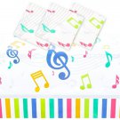 3 Pack Music Note Plastic Tablecloths For Birthday Party (54 X 108 In)