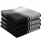 All Cotton And Linen Border Checked Dish Towel Black Set Of 4