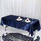 Navy Blue 60X102" Rectangle Satin Tablecloth Wedding Party Banquet Linens