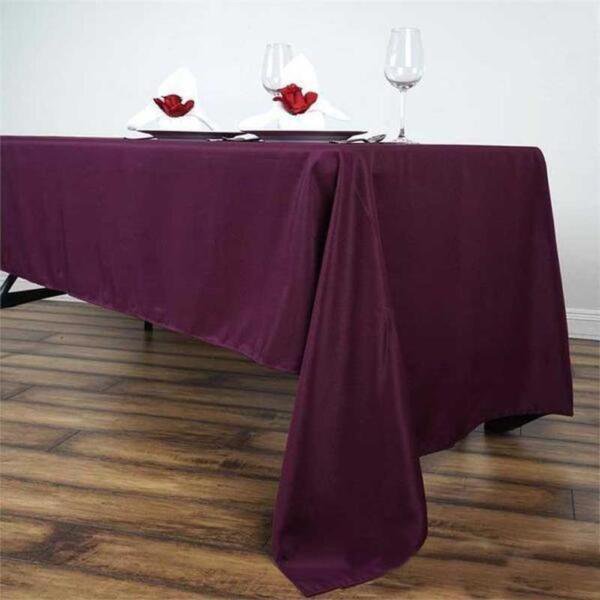 Eggplant Purple 60X126 Rectangle Polyester Tablecloth Wedding Party Catering