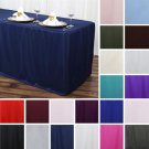 6 X Fitted 6 Feet Polyester Table Covers Tablecloths For Wedding Party Tradeshow