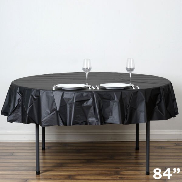 6 Pcs Round 84" Disposable Plastic Tablecloth Table Cover Affordable Whole
