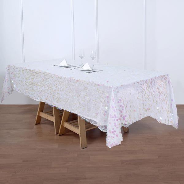 Iridescent 60"X102" Large Payette Sequin Rectangular Tablecloth Party ...