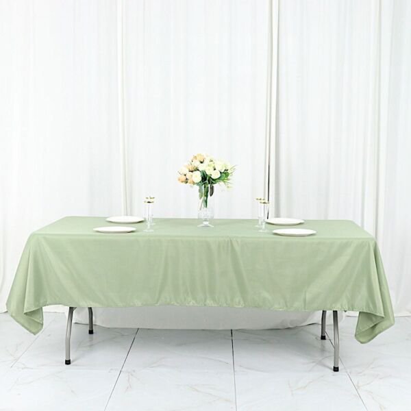 Eucalyptus Sage Green 60X126 Rectangle Polyester Tablecloth Light Gray