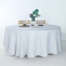 Silver 108" Round Premium Faux Burlap Polyester Tablecloth Wedding Linens
