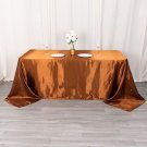 Cinnamon Brown 90X132" Rectangle Satin Tablecloth Wedding Party Banquet