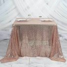 Blush Sequin 90X90" Table Overlay Sparkly Shiny Wedding Catering Linens