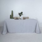 Silver 90X132" Rectangular Premium Faux Burlap Polyester Tablecloth Wedding