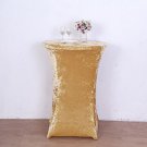 Champagne Fitted Cocktail Table Cover Crushed Velvet Tablecloth Party